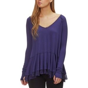 Free People Oversized Tunic Long Sleeves Purple Size M EUC